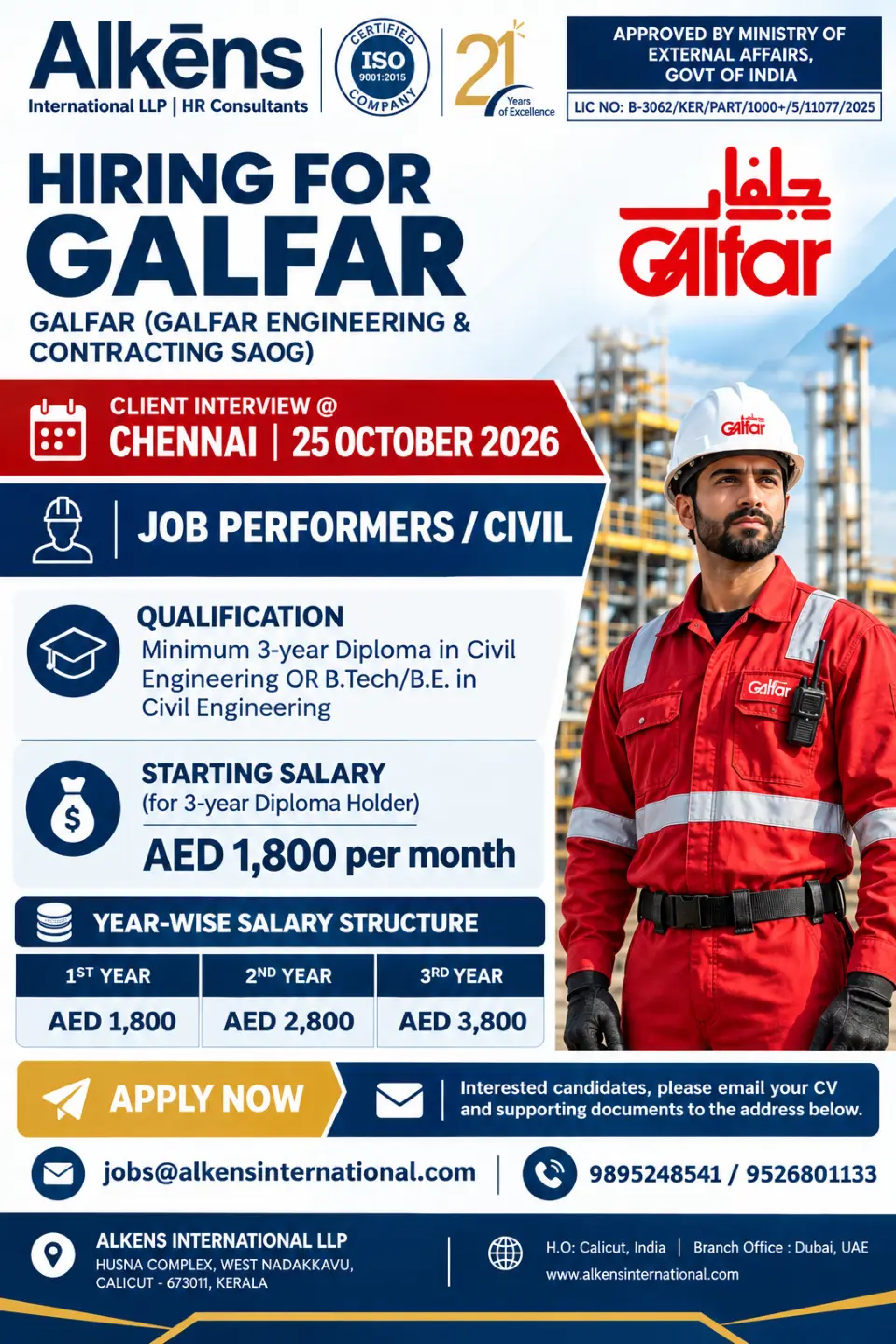 HIRING FOR GALFAR at ALKENS INTERNATIONAL — Job Opening | The Jobs ...